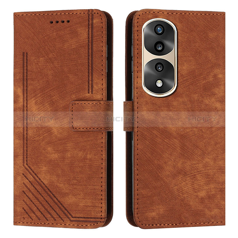 Funda de Cuero Cartera con Soporte Carcasa H02X para Huawei Honor 70 Pro 5G Marron