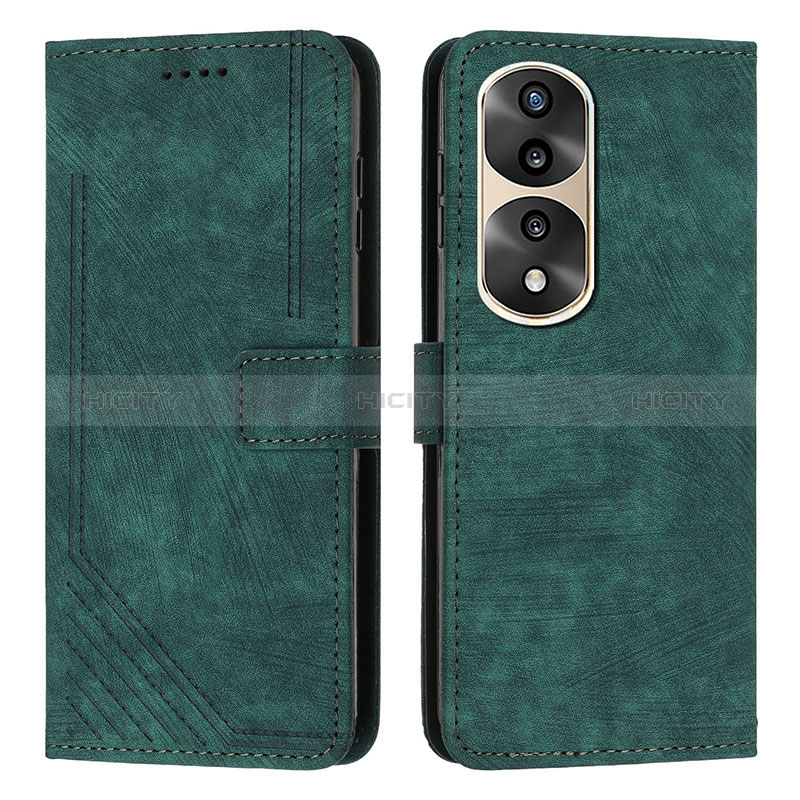 Funda de Cuero Cartera con Soporte Carcasa H02X para Huawei Honor 70 Pro 5G Verde