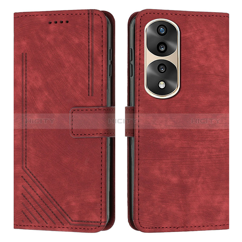 Funda de Cuero Cartera con Soporte Carcasa H02X para Huawei Honor 70 Pro+ Plus 5G Rojo