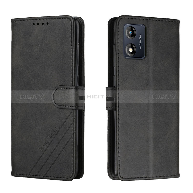 Funda de Cuero Cartera con Soporte Carcasa H02X para Motorola Moto E13 Negro