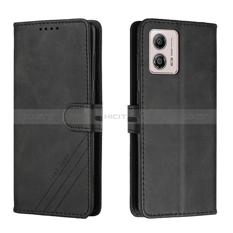 Funda de Cuero Cartera con Soporte Carcasa H02X para Motorola Moto G53 5G Negro