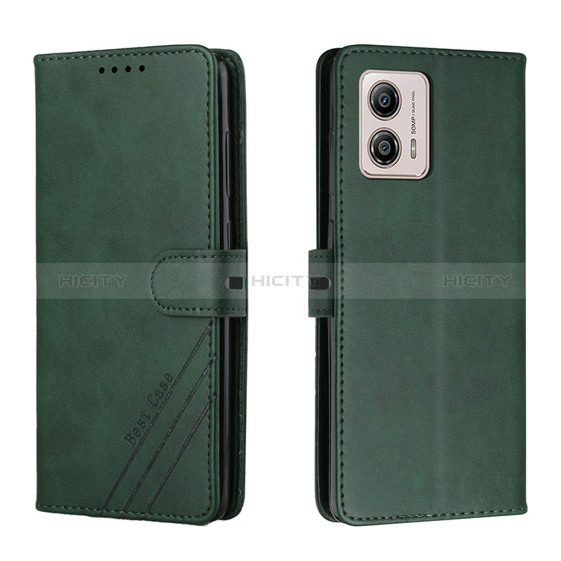 Funda de Cuero Cartera con Soporte Carcasa H02X para Motorola Moto G53j 5G Verde