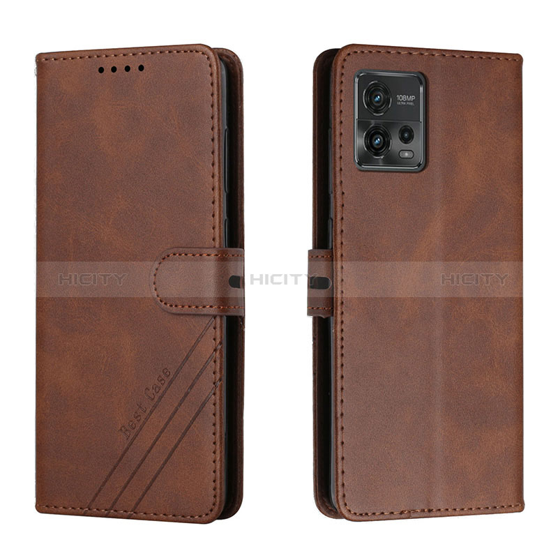 Funda de Cuero Cartera con Soporte Carcasa H02X para Motorola Moto G72 Marron