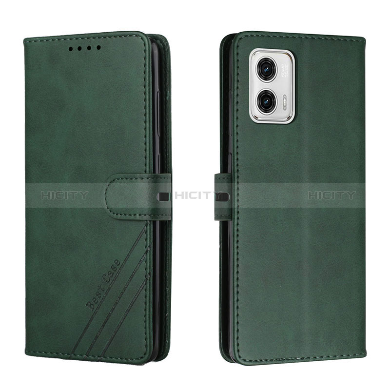 Funda de Cuero Cartera con Soporte Carcasa H02X para Motorola Moto G73 5G Verde