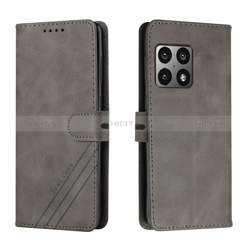 Funda de Cuero Cartera con Soporte Carcasa H02X para OnePlus 10 Pro 5G Gris