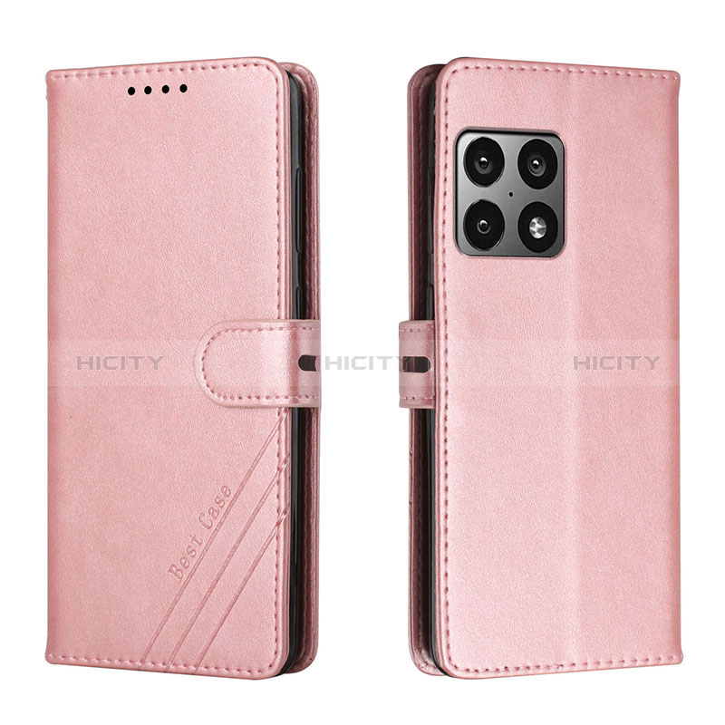 Funda de Cuero Cartera con Soporte Carcasa H02X para OnePlus 10 Pro 5G Oro Rosa