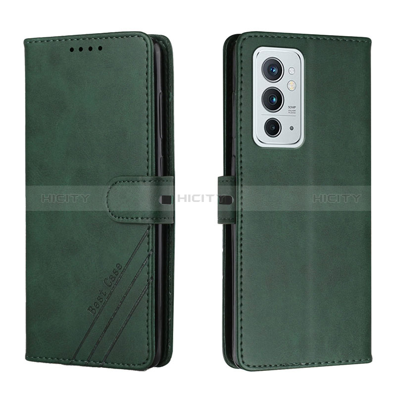 Funda de Cuero Cartera con Soporte Carcasa H02X para OnePlus 9RT 5G Verde