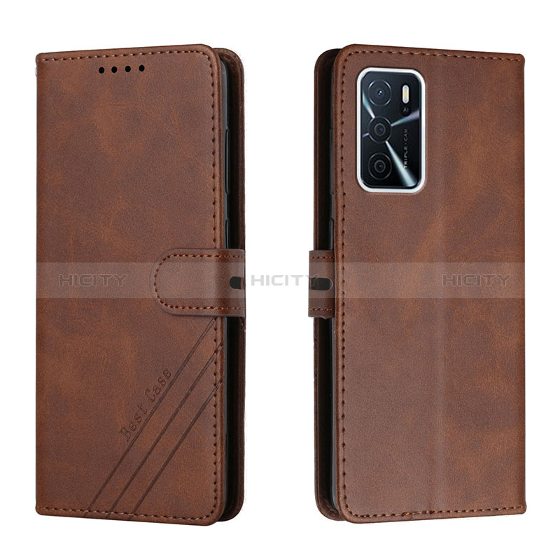 Funda de Cuero Cartera con Soporte Carcasa H02X para Oppo A56 5G Marron