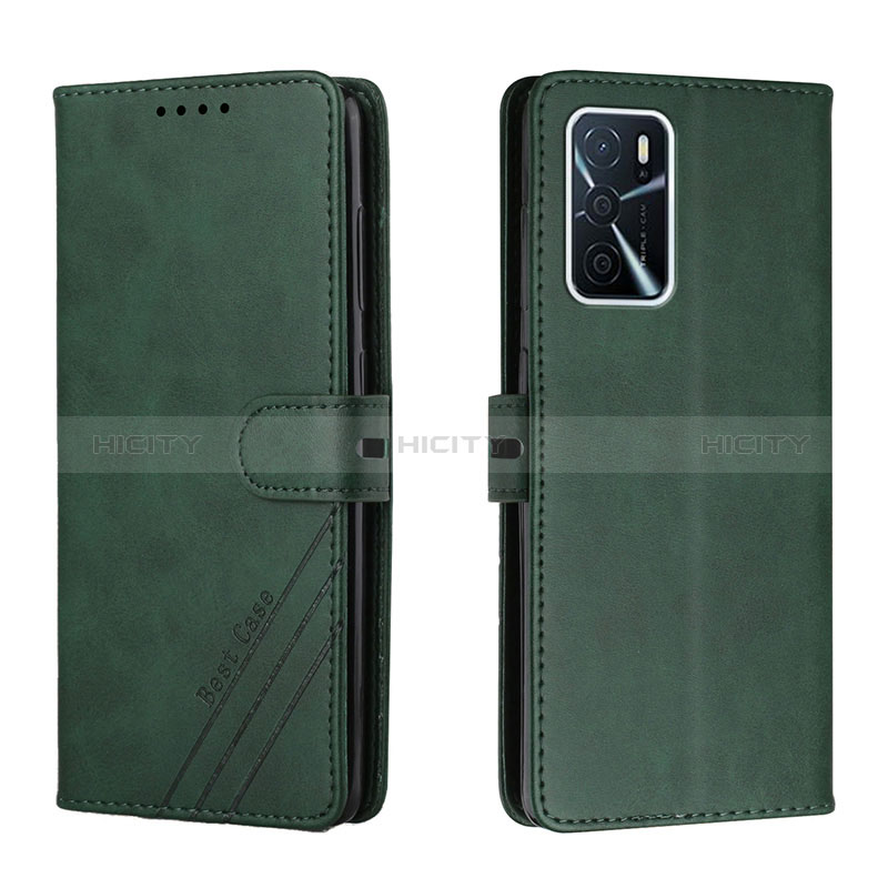 Funda de Cuero Cartera con Soporte Carcasa H02X para Oppo A56 5G Verde