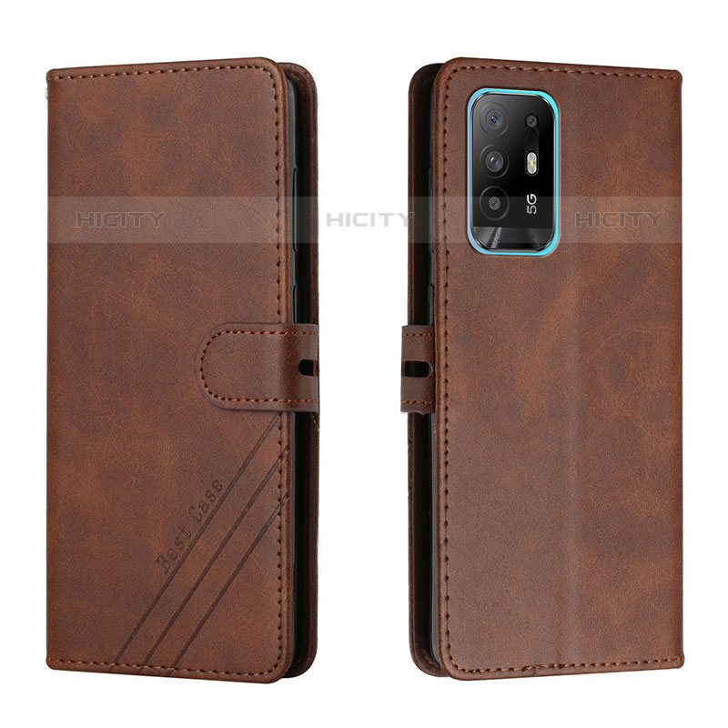 Funda de Cuero Cartera con Soporte Carcasa H02X para Oppo A94 5G Marron