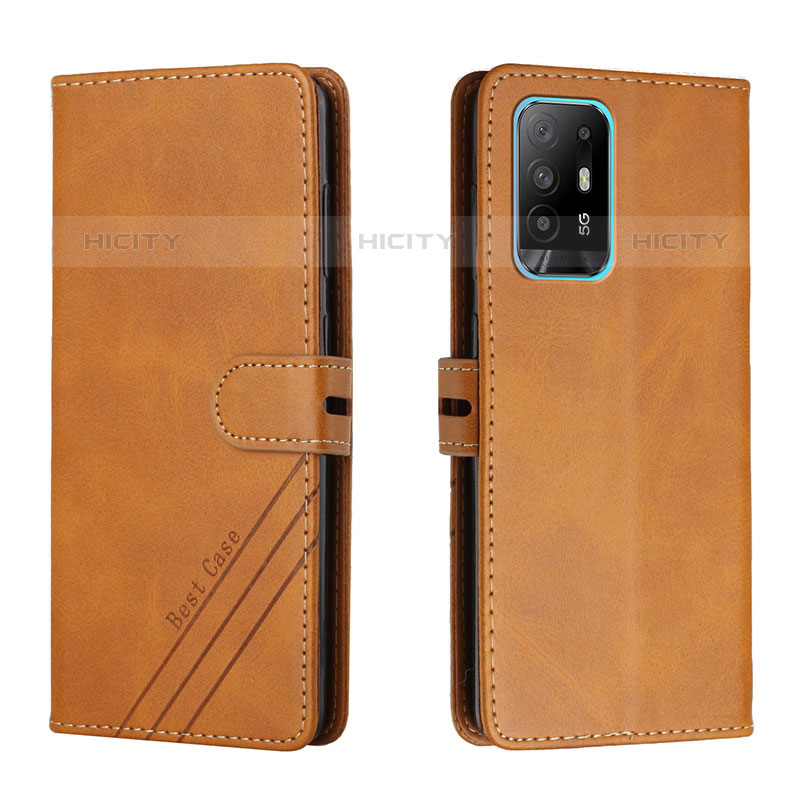 Funda de Cuero Cartera con Soporte Carcasa H02X para Oppo A94 5G Marron Claro