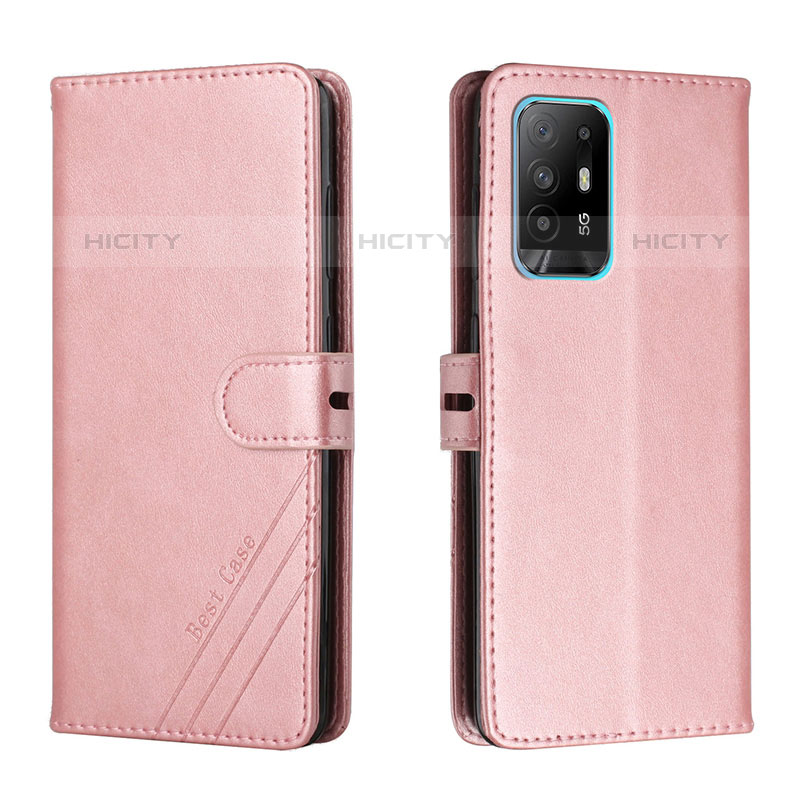 Funda de Cuero Cartera con Soporte Carcasa H02X para Oppo A94 5G Oro Rosa