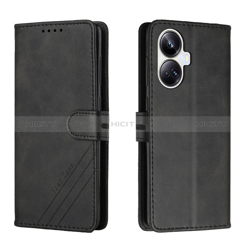 Funda de Cuero Cartera con Soporte Carcasa H02X para Realme 10 Pro+ Plus 5G Negro