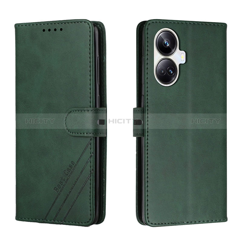 Funda de Cuero Cartera con Soporte Carcasa H02X para Realme 10 Pro+ Plus 5G Verde