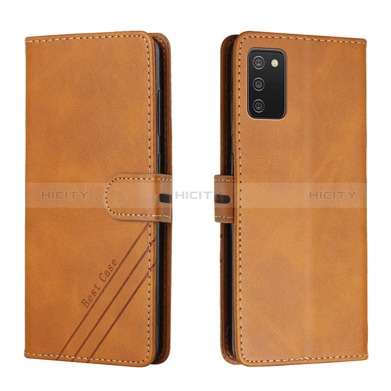 Funda de Cuero Cartera con Soporte Carcasa H02X para Samsung Galaxy A02s Marron Claro