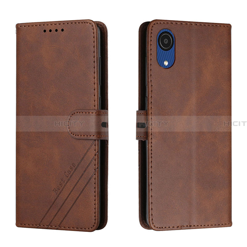 Funda de Cuero Cartera con Soporte Carcasa H02X para Samsung Galaxy A03 Core Marron