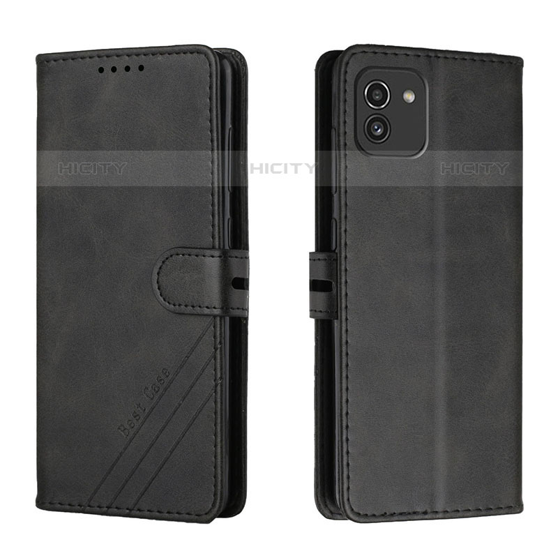 Funda de Cuero Cartera con Soporte Carcasa H02X para Samsung Galaxy A03 Negro