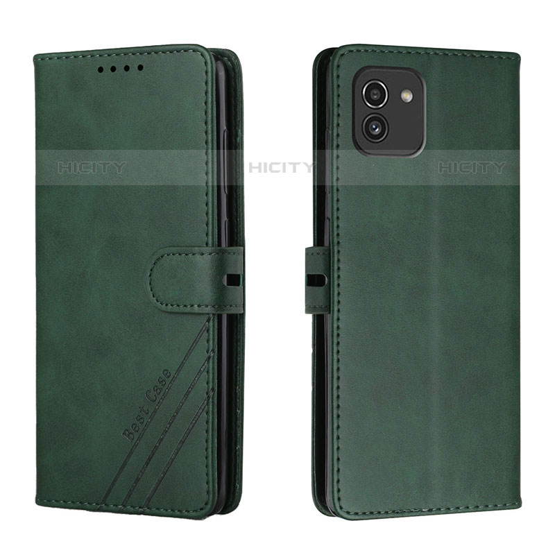 Funda de Cuero Cartera con Soporte Carcasa H02X para Samsung Galaxy A03 Verde