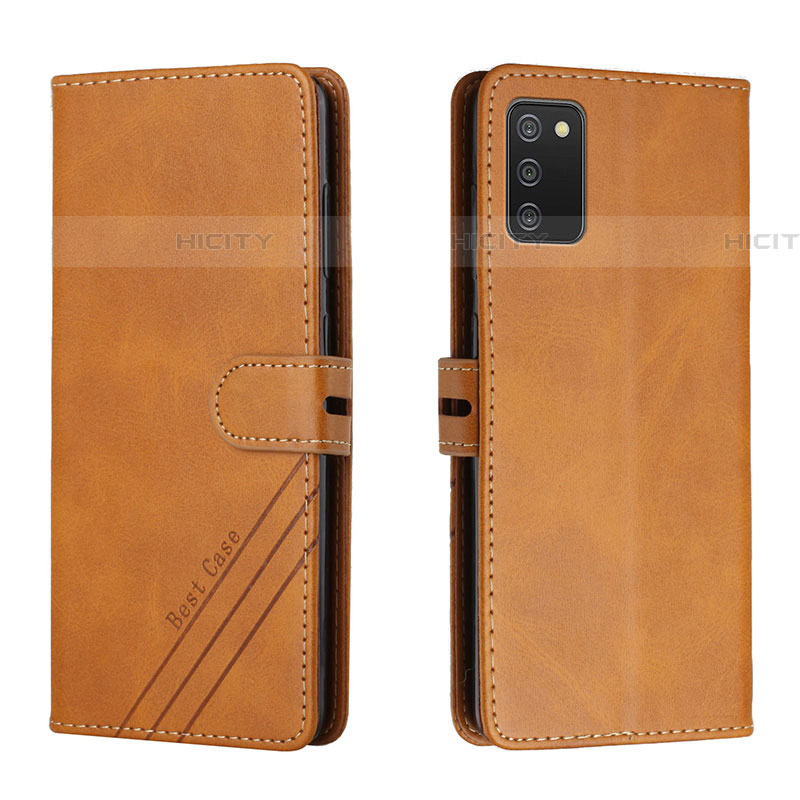 Funda de Cuero Cartera con Soporte Carcasa H02X para Samsung Galaxy A03s Marron Claro