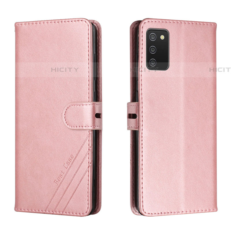 Funda de Cuero Cartera con Soporte Carcasa H02X para Samsung Galaxy A03s Oro Rosa