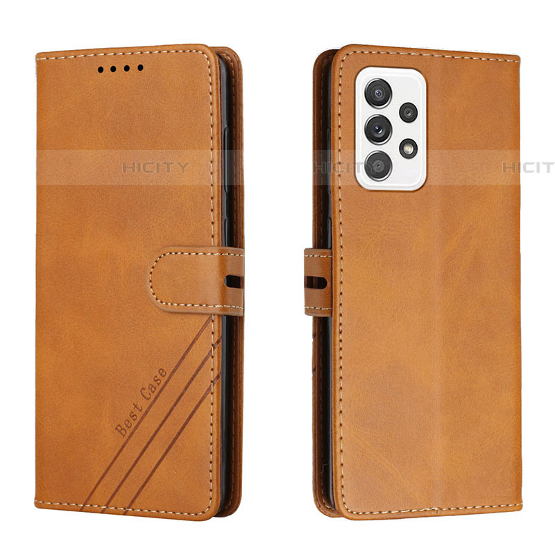 Funda de Cuero Cartera con Soporte Carcasa H02X para Samsung Galaxy A53 5G Marron Claro