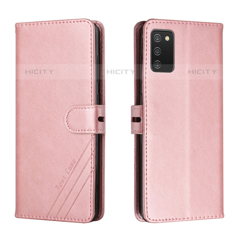 Funda de Cuero Cartera con Soporte Carcasa H02X para Samsung Galaxy M02s Oro Rosa