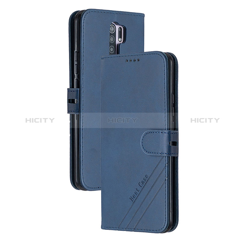 Funda de Cuero Cartera con Soporte Carcasa H02X para Xiaomi Poco M2 Azul