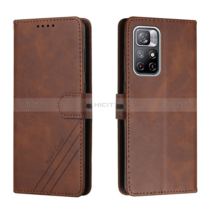 Funda de Cuero Cartera con Soporte Carcasa H02X para Xiaomi Poco M4 Pro 5G Marron