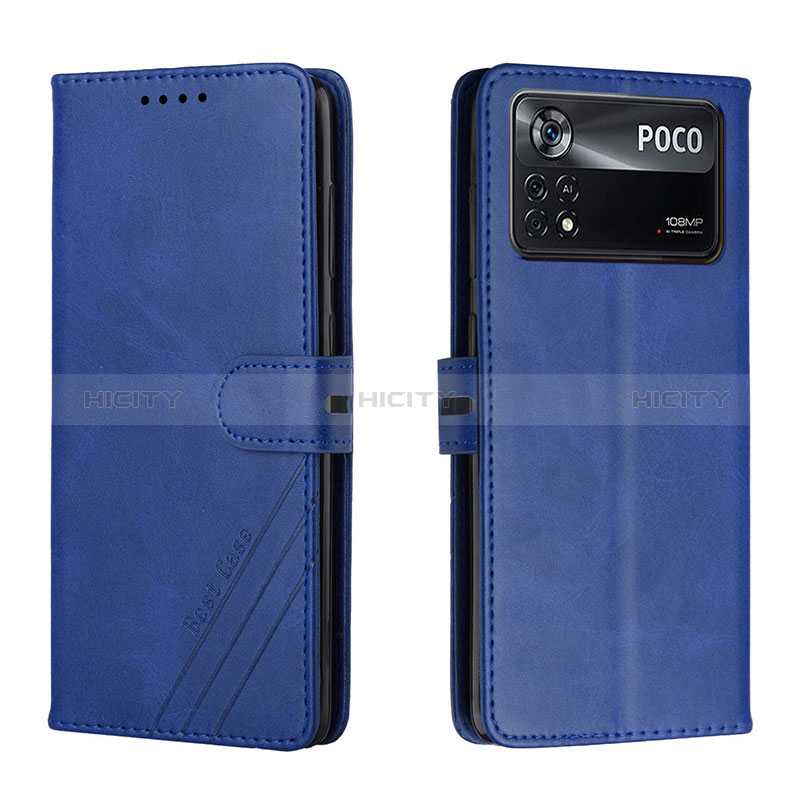 Funda de Cuero Cartera con Soporte Carcasa H02X para Xiaomi Poco X4 Pro 5G Azul