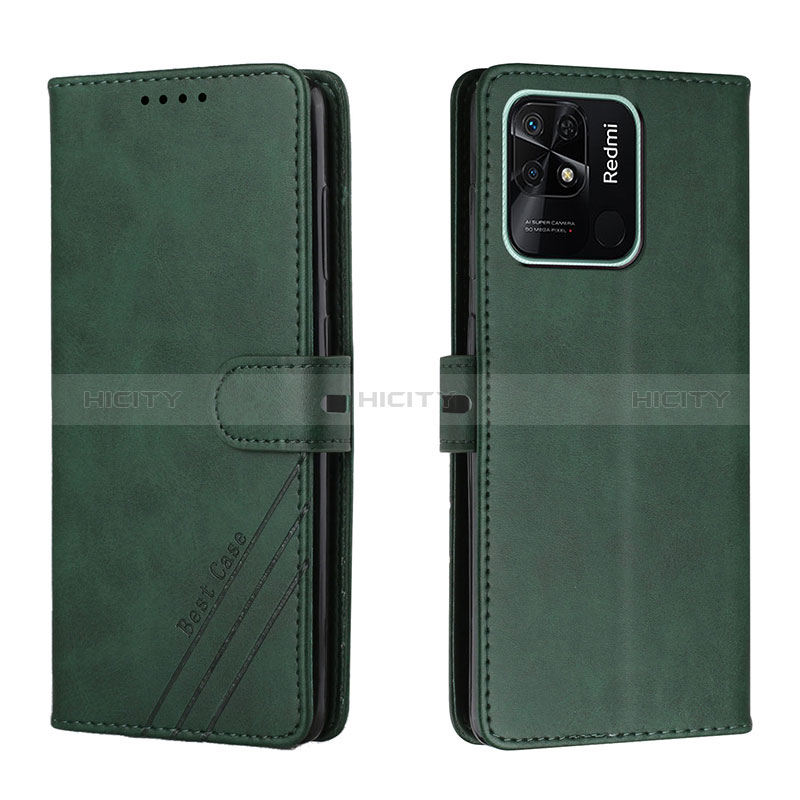 Funda de Cuero Cartera con Soporte Carcasa H02X para Xiaomi Redmi 10 India Verde