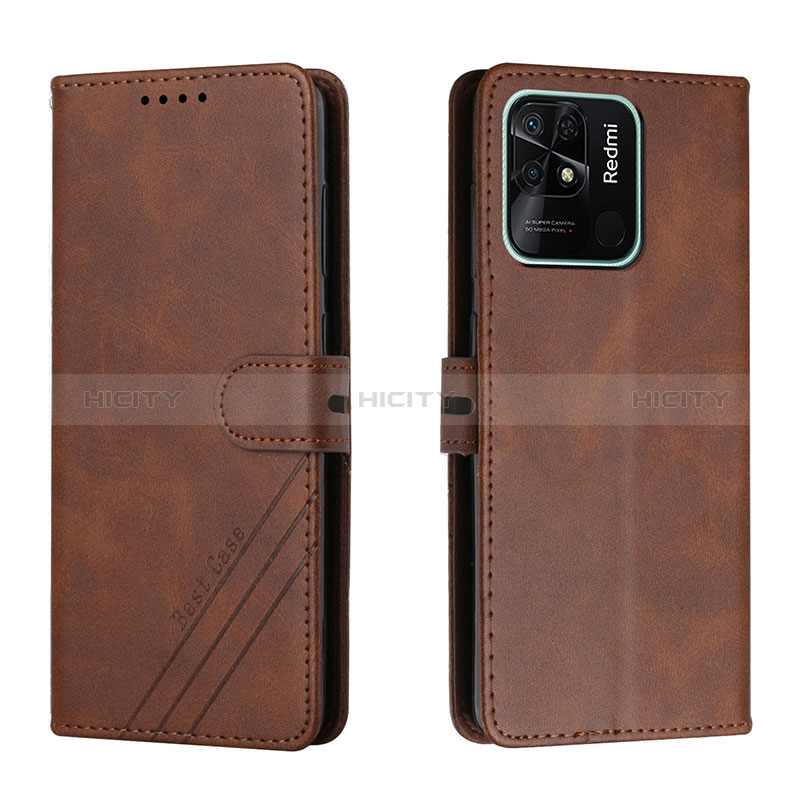 Funda de Cuero Cartera con Soporte Carcasa H02X para Xiaomi Redmi 10C 4G Marron