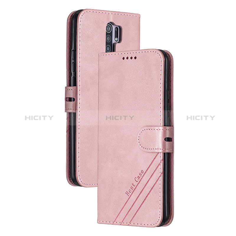 Funda de Cuero Cartera con Soporte Carcasa H02X para Xiaomi Redmi 9 Prime India Oro Rosa