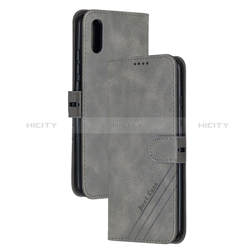 Funda de Cuero Cartera con Soporte Carcasa H02X para Xiaomi Redmi 9i Gris