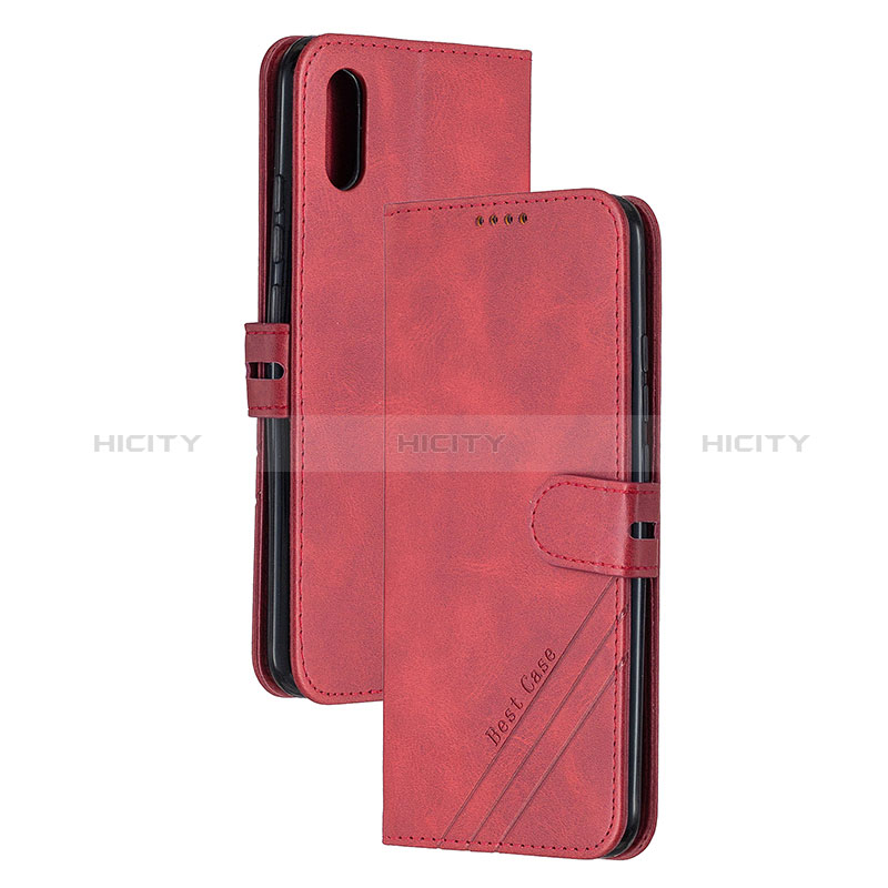 Funda de Cuero Cartera con Soporte Carcasa H02X para Xiaomi Redmi 9i Rojo