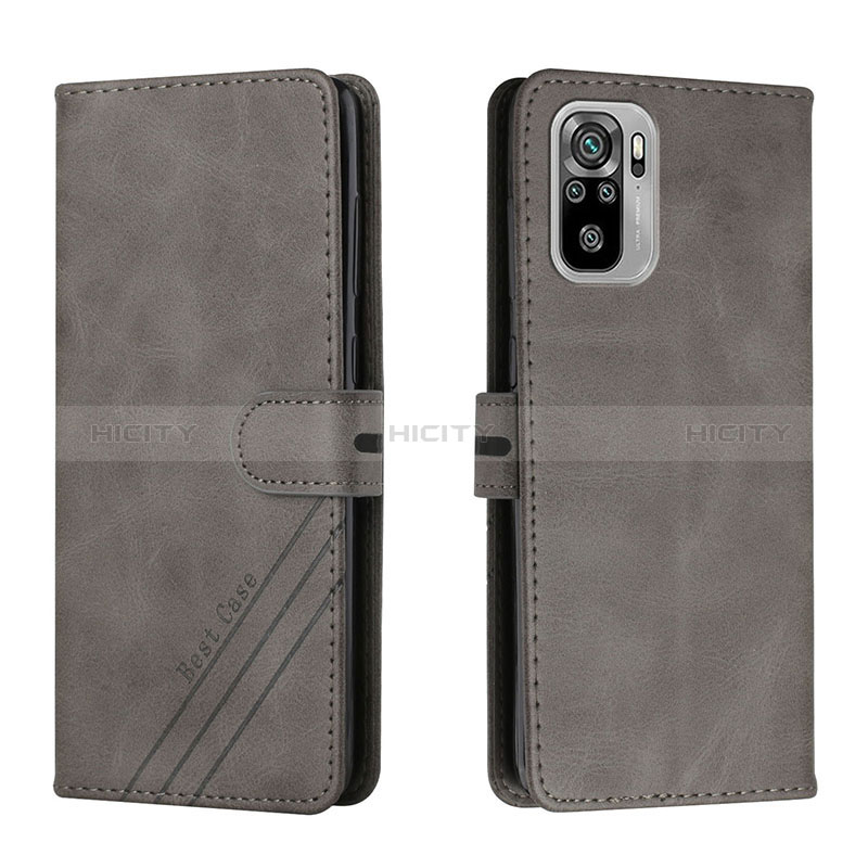 Funda de Cuero Cartera con Soporte Carcasa H02X para Xiaomi Redmi Note 10 4G Gris