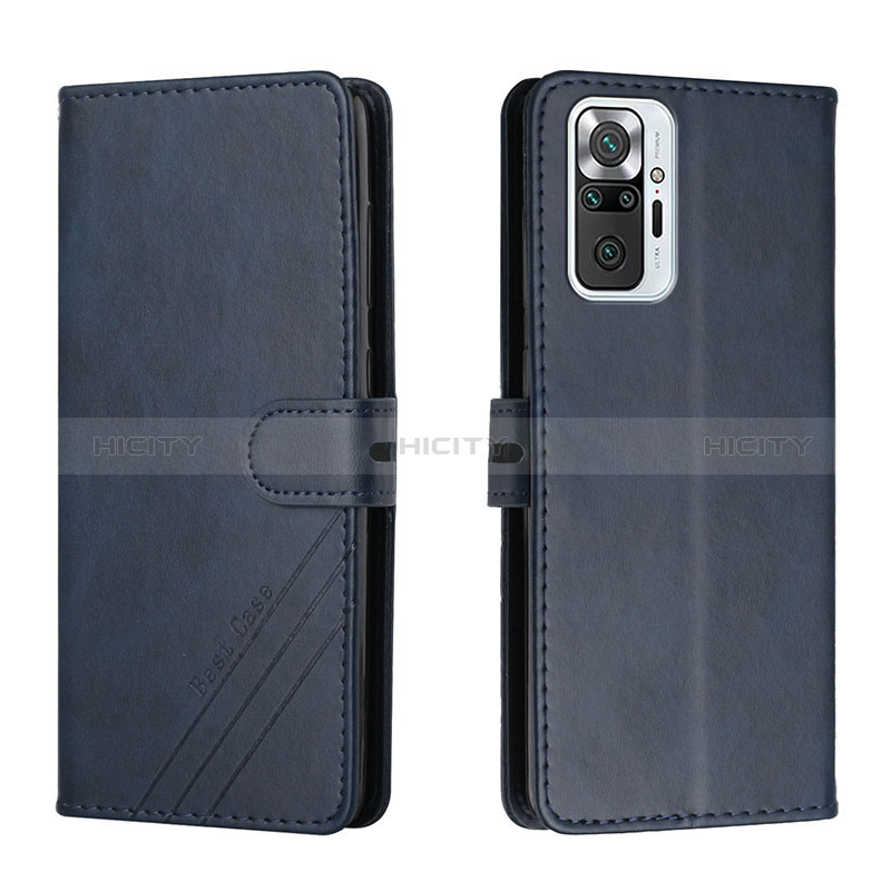 Funda de Cuero Cartera con Soporte Carcasa H02X para Xiaomi Redmi Note 10 Pro 4G Azul