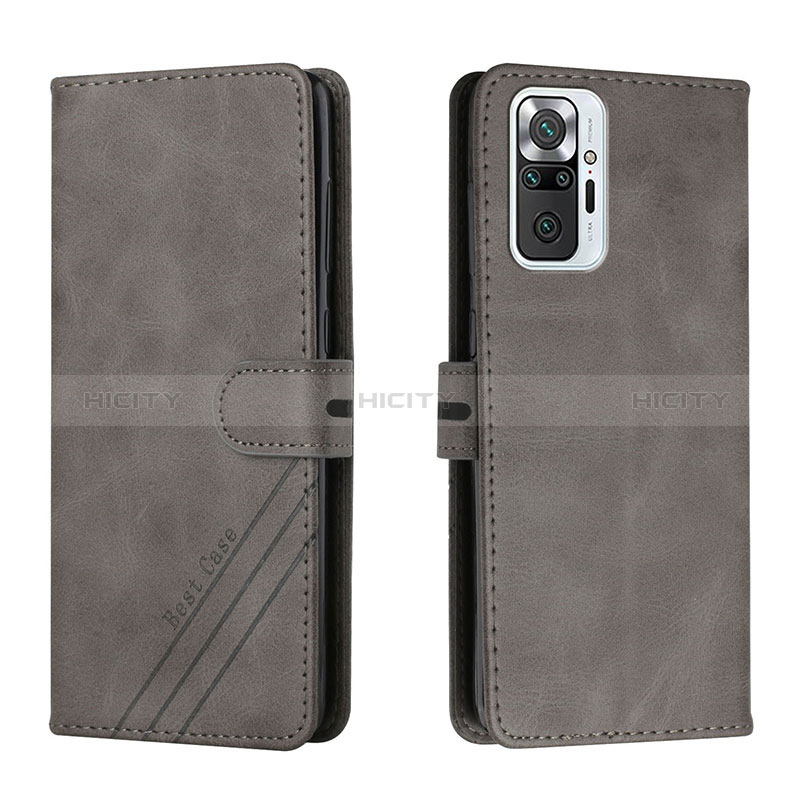 Funda de Cuero Cartera con Soporte Carcasa H02X para Xiaomi Redmi Note 10 Pro 4G Gris