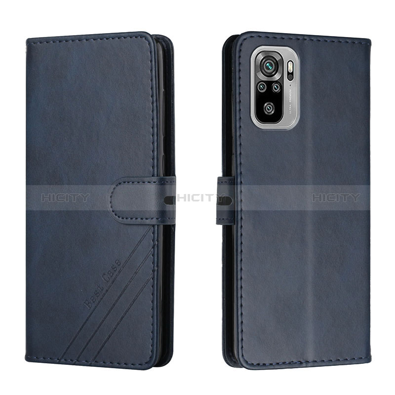 Funda de Cuero Cartera con Soporte Carcasa H02X para Xiaomi Redmi Note 10S 4G Azul