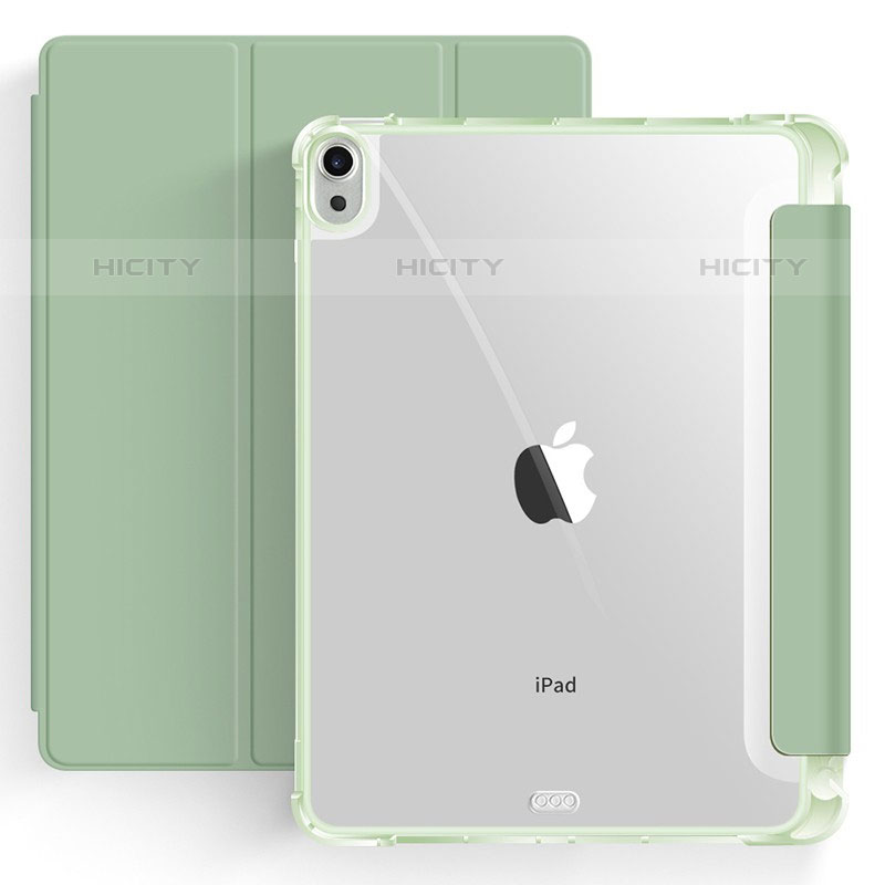 Funda de Cuero Cartera con Soporte Carcasa H03 para Apple iPad Air 4 10.9 (2020) Verde