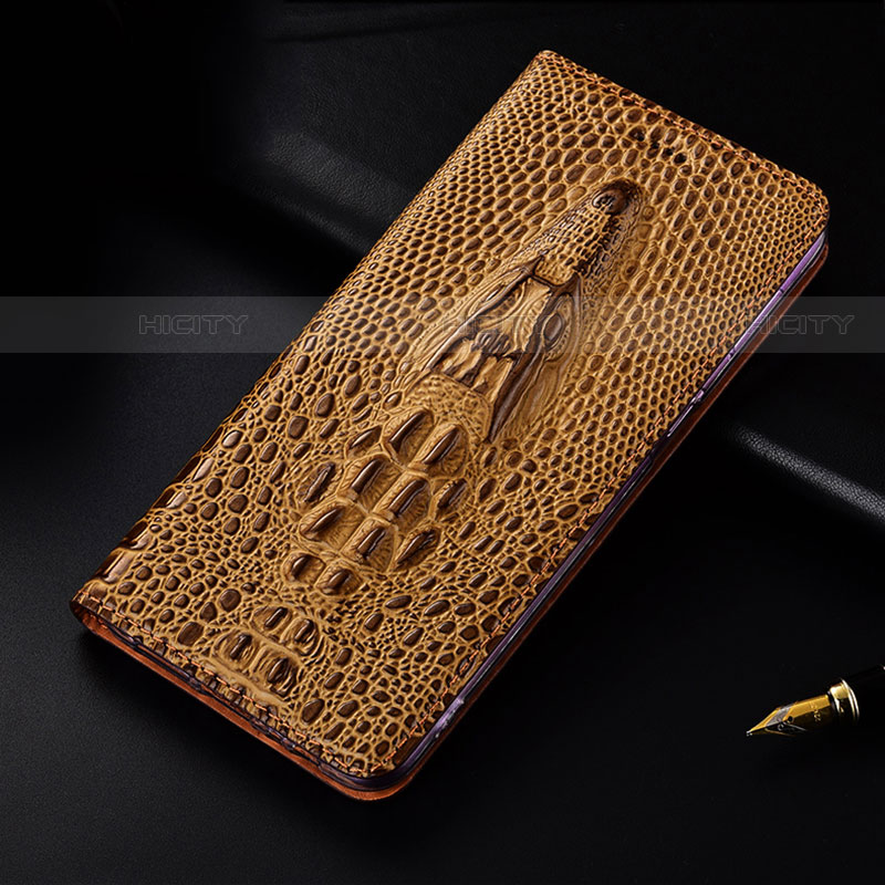 Funda de Cuero Cartera con Soporte Carcasa H03P para Motorola Moto Edge 20 Lite 5G Marron