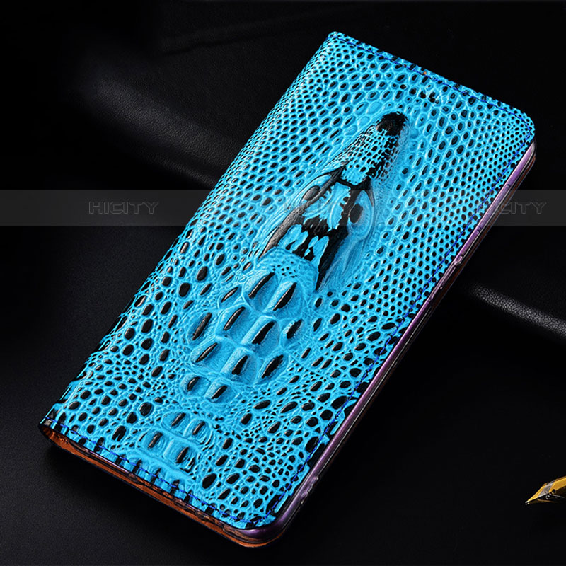 Funda de Cuero Cartera con Soporte Carcasa H03P para Motorola Moto Edge S Pro 5G Azul Cielo