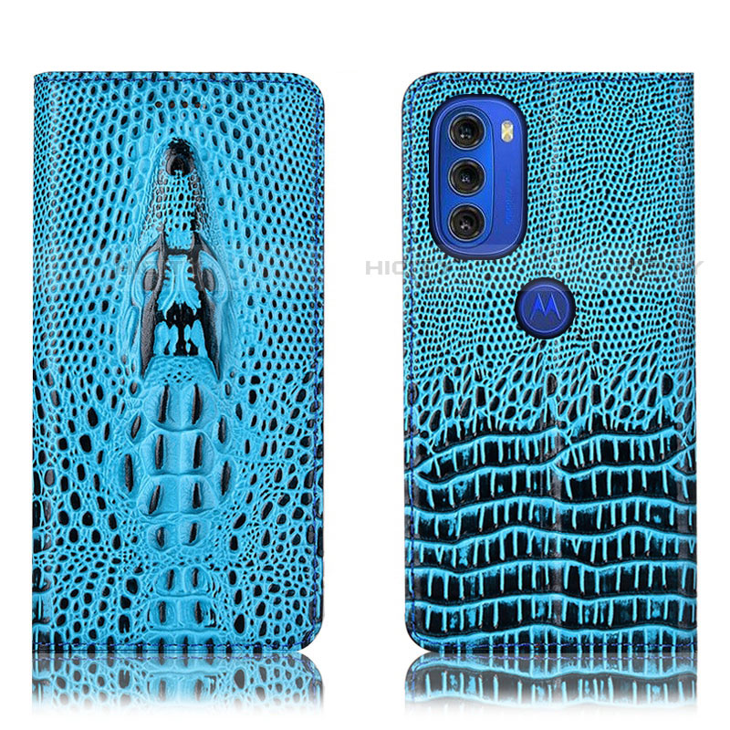 Funda de Cuero Cartera con Soporte Carcasa H03P para Motorola Moto G51 5G