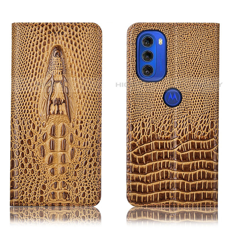 Funda de Cuero Cartera con Soporte Carcasa H03P para Motorola Moto G51 5G