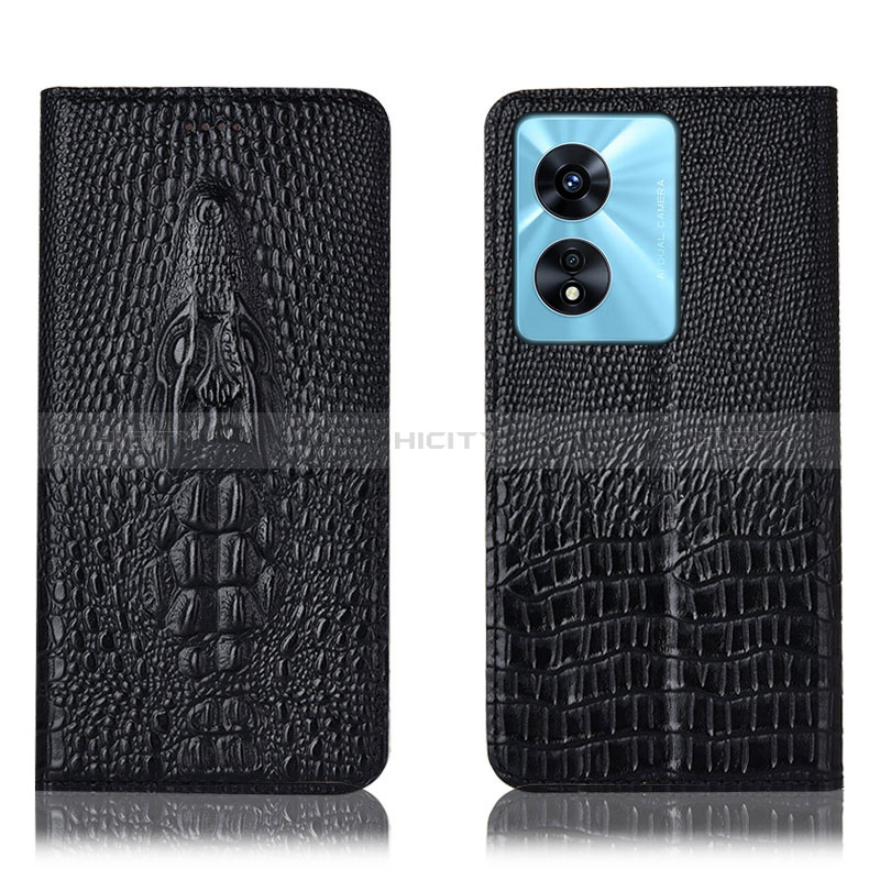 Funda de Cuero Cartera con Soporte Carcasa H03P para Oppo A1 Pro 5G Negro