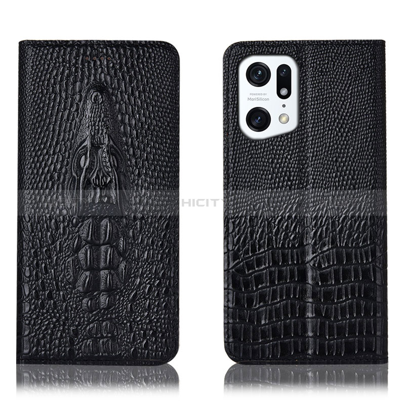 Funda de Cuero Cartera con Soporte Carcasa H03P para Oppo Find X5 5G