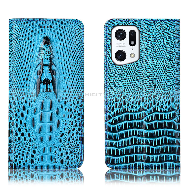 Funda de Cuero Cartera con Soporte Carcasa H03P para Oppo Find X5 5G