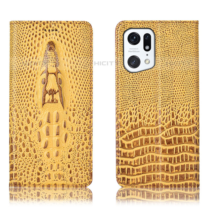 Funda de Cuero Cartera con Soporte Carcasa H03P para Oppo Find X5 Pro 5G