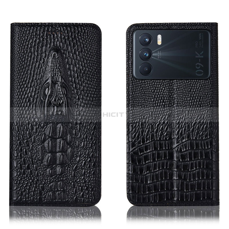 Funda de Cuero Cartera con Soporte Carcasa H03P para Oppo K9 Pro 5G Negro