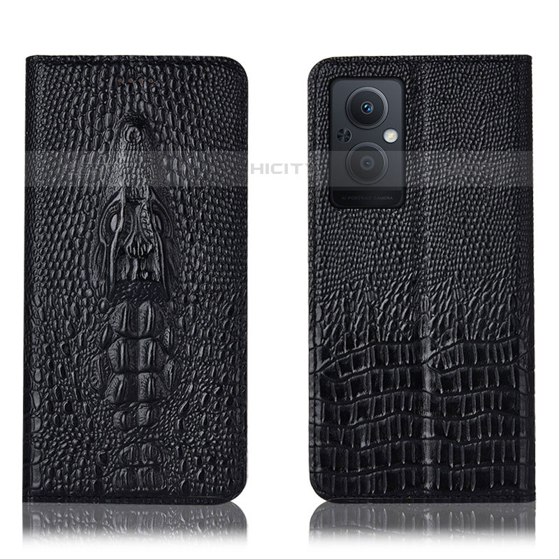 Funda de Cuero Cartera con Soporte Carcasa H03P para Oppo Reno7 Z 5G Negro