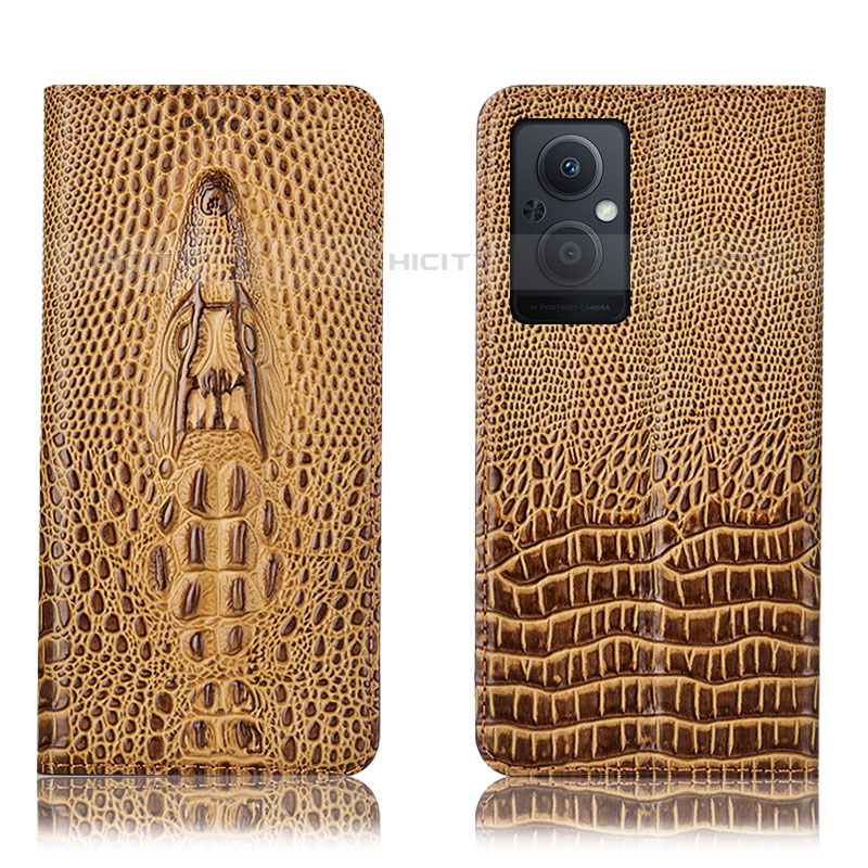 Funda de Cuero Cartera con Soporte Carcasa H03P para Oppo Reno8 Z 5G Marron